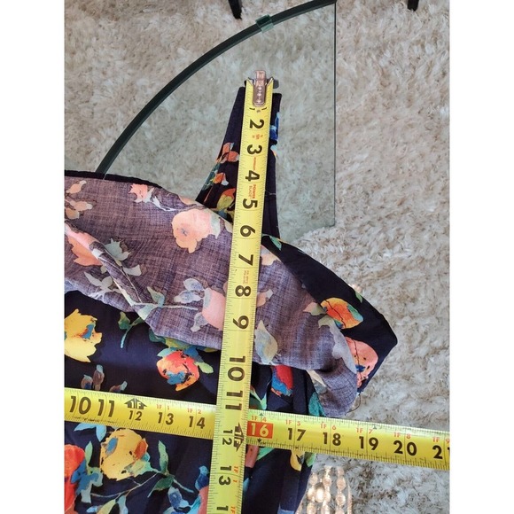 Merona Women's Blue Floral Rayon Scoop Neck Sleeveless Long Maxi Dress Size XL - Picture 8 of 13